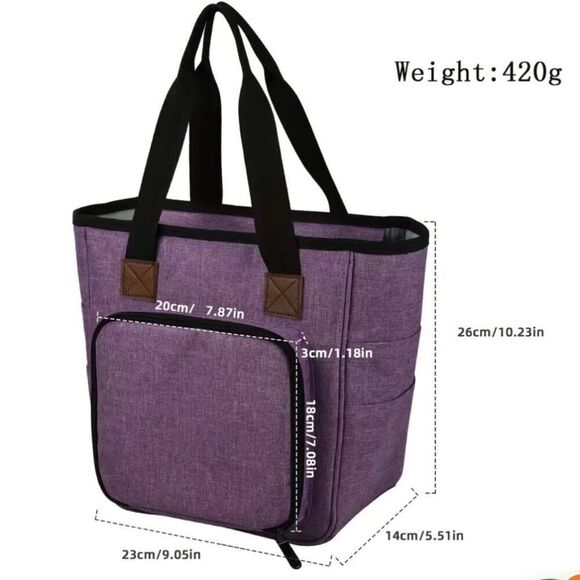 Knitting Bag Yarn Tote Organizer Womens Crochet Storage with Inner Dividers New - Picture 11 of 11
